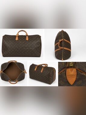 Louis Vuitton Monogram Travel Duffel in Brown with Tan Leather